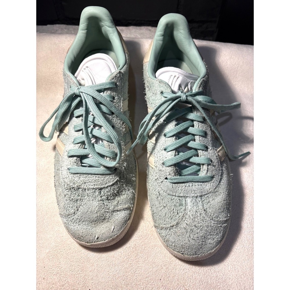 Adidas Sneakers Womens 7.5 Mint Green Gazelle Hairy Suede Low Top IG0669